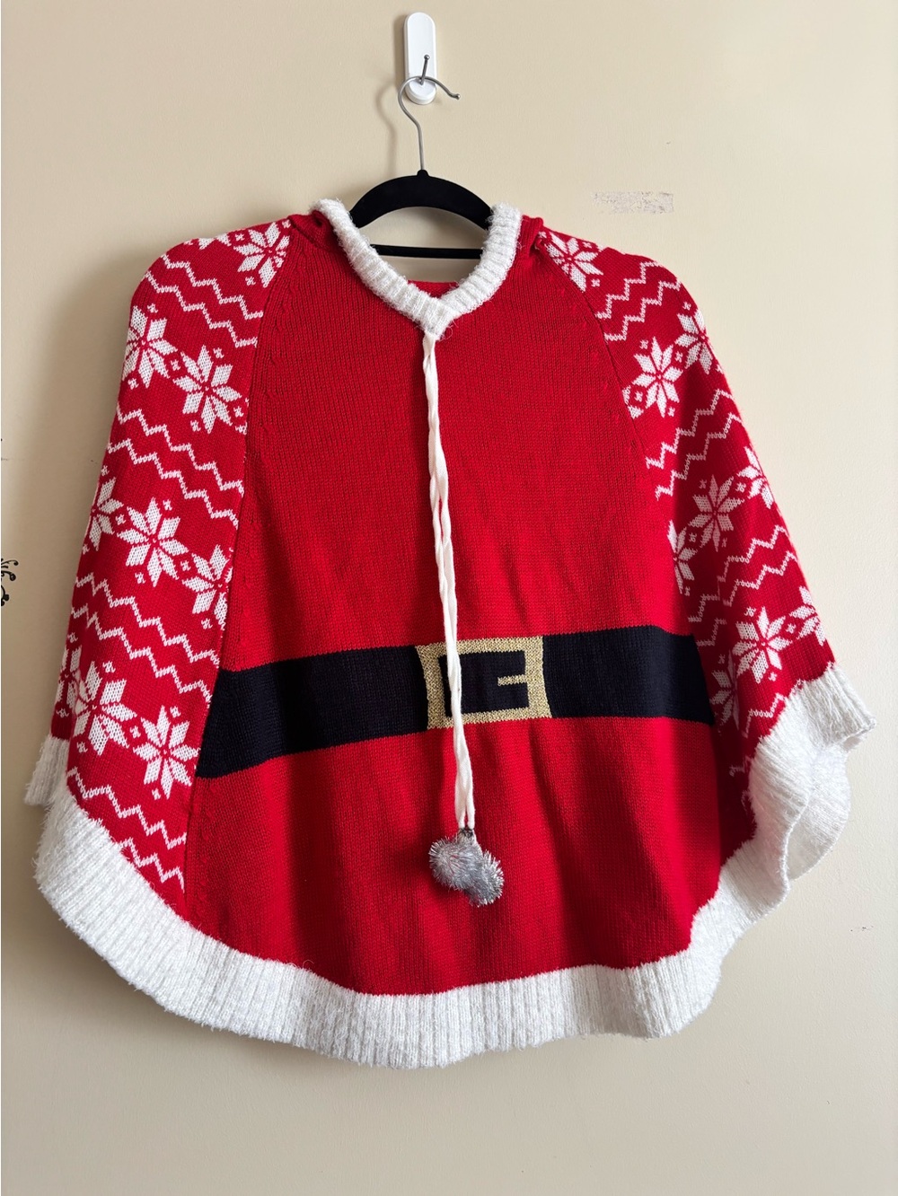 Major label group Christmas Poncho Mrs. Claus cape size small
